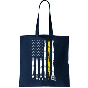 Electrician American Flag USA Tote Bag