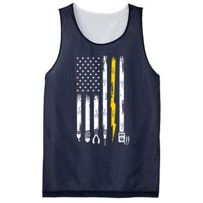 Electrician American Flag USA Mesh Reversible Basketball Jersey Tank