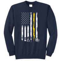 Electrician American Flag USA Tall Sweatshirt