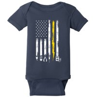 Electrician American Flag USA Baby Bodysuit