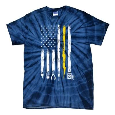 Electrician American Flag USA Tie-Dye T-Shirt