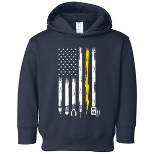 Electrician American Flag USA Toddler Hoodie