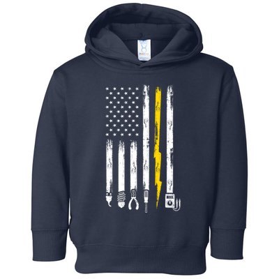 Electrician American Flag USA Toddler Hoodie