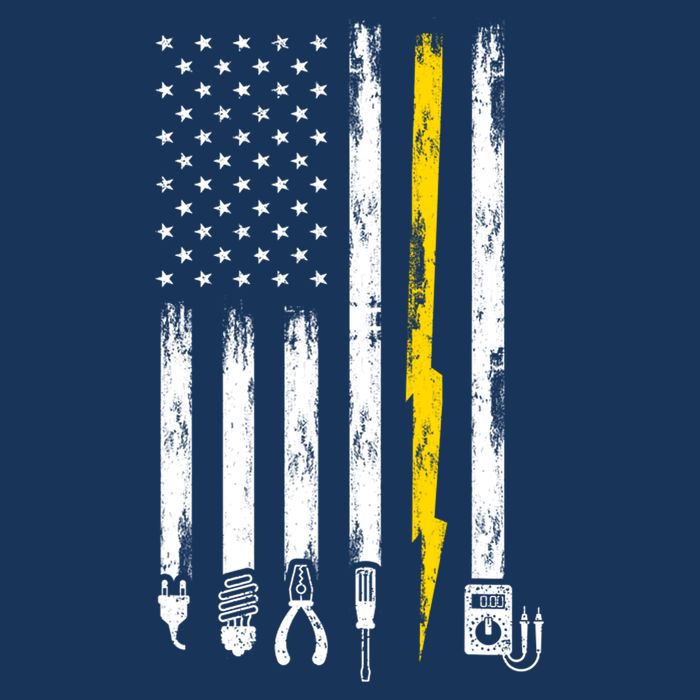 Electrician American Flag USA Toddler Hoodie