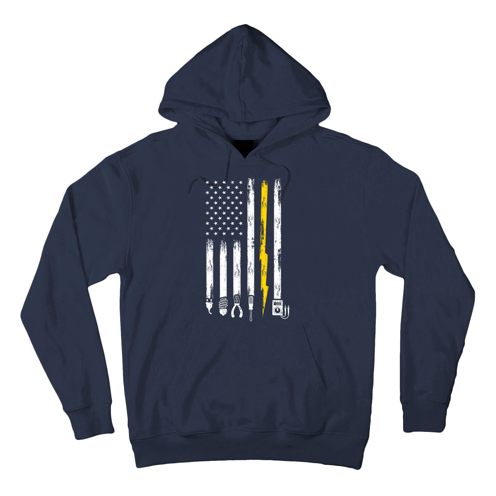 Electrician American Flag USA Tall Hoodie