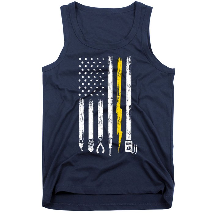 Electrician American Flag USA Tank Top