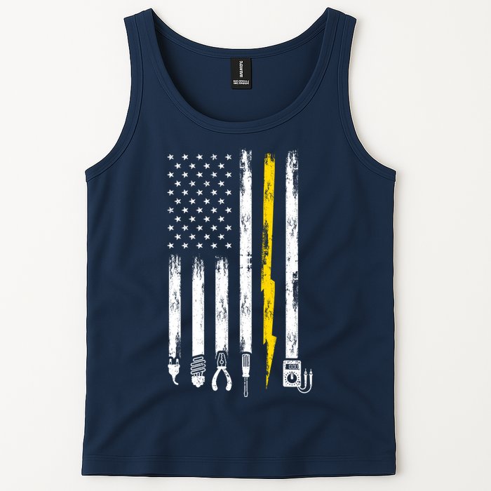 Electrician American Flag USA Tank Top
