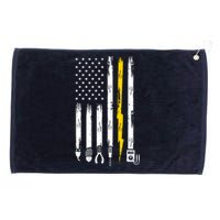 Electrician American Flag USA Grommeted Golf Towel