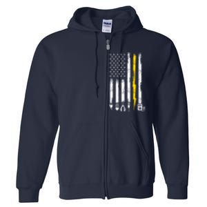 Electrician American Flag USA Full Zip Hoodie