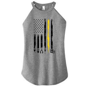 Electrician American Flag USA Women’s Perfect Tri Rocker Tank