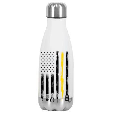 Electrician American Flag USA Stainless Steel Insulated Water Bottle