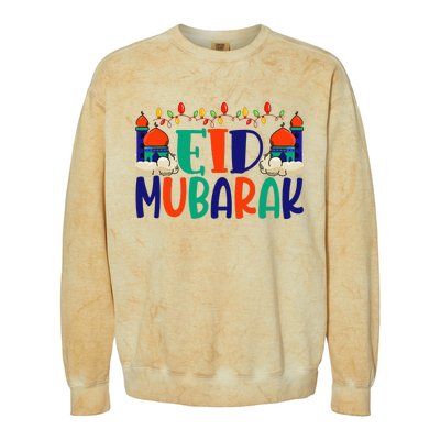 Eid Al Fitr Eid Mobarak Colorblast Crewneck Sweatshirt