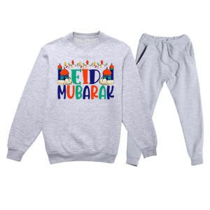 Eid Al Fitr Eid Mobarak Premium Crewneck Sweatsuit Set