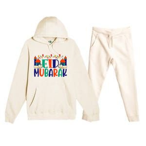 Eid Al Fitr Eid Mobarak Premium Hooded Sweatsuit Set