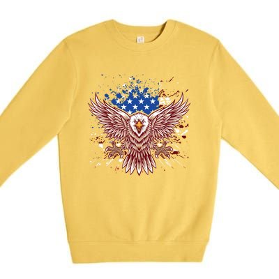 Eagle American Flag Eagle Patriotic Gift Premium Crewneck Sweatshirt