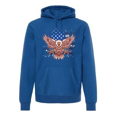 Eagle American Flag Eagle Patriotic Gift Premium Hoodie