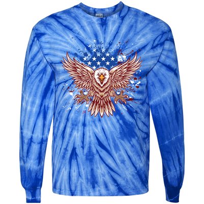 Eagle American Flag Eagle Patriotic Gift Tie-Dye Long Sleeve Shirt