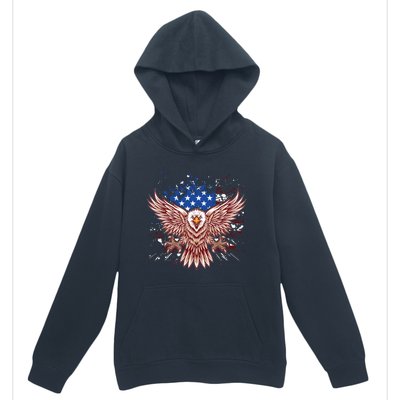 Eagle American Flag Eagle Patriotic Gift Urban Pullover Hoodie