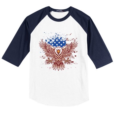 Eagle American Flag Eagle Patriotic Gift Baseball Sleeve Shirt