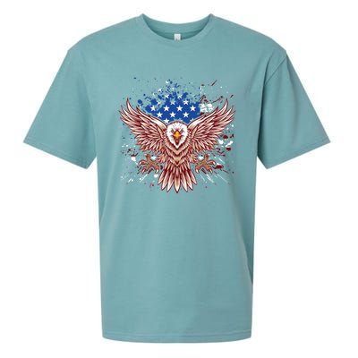 Eagle American Flag Eagle Patriotic Gift Sueded Cloud Jersey T-Shirt