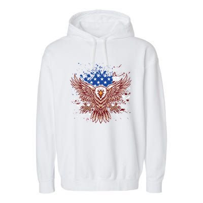 Eagle American Flag Eagle Patriotic Gift Garment-Dyed Fleece Hoodie