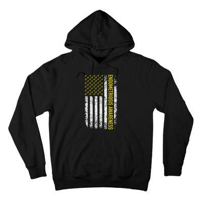 Endometriosis Awareness Flag Yellow Ribbon Endo Warrior Tall Hoodie