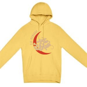 Eid Al Fitr Mubarak Moon Arabic Calligraphy Ramadan Karim Meaningful Gift Premium Pullover Hoodie