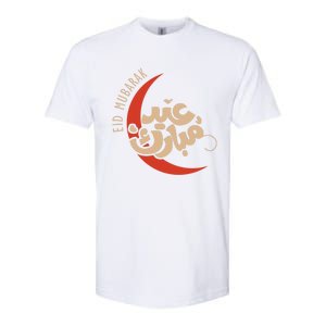 Eid Al Fitr Mubarak Moon Arabic Calligraphy Ramadan Karim Meaningful Gift Softstyle CVC T-Shirt