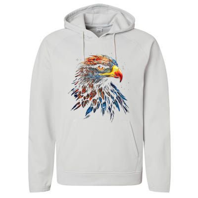 Eagle Art Fantasy Animal Colorful Graphic Bird Eagle Performance Fleece Hoodie