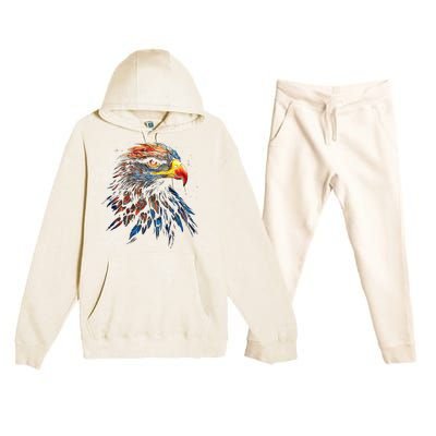 Eagle Art Fantasy Animal Colorful Graphic Bird Eagle Premium Hooded Sweatsuit Set