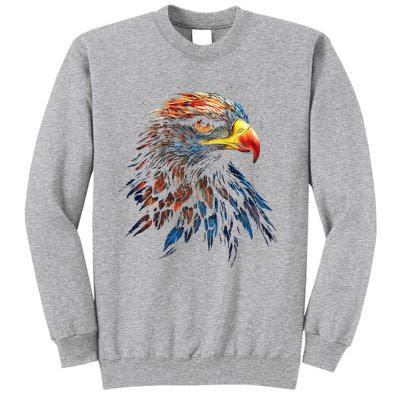 Eagle Art Fantasy Animal Colorful Graphic Bird Eagle Tall Sweatshirt