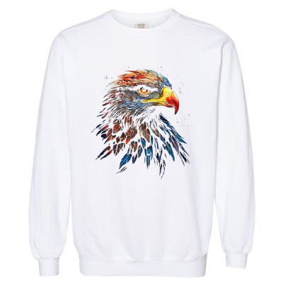 Eagle Art Fantasy Animal Colorful Graphic Bird Eagle Garment-Dyed Sweatshirt