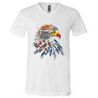 Eagle Art Fantasy Animal Colorful Graphic Bird Eagle V-Neck T-Shirt