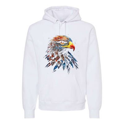 Eagle Art Fantasy Animal Colorful Graphic Bird Eagle Premium Hoodie