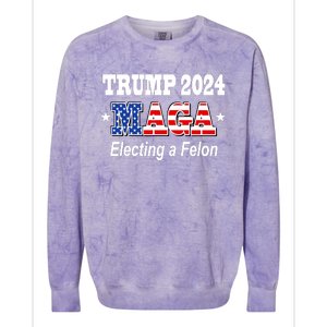 Electing A Felon Trump 2024 Colorblast Crewneck Sweatshirt