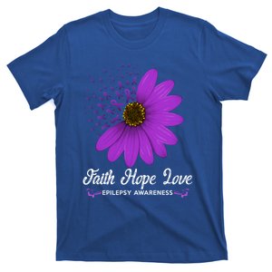 Epilepsy Awareness Faith Hope Love Purple Ribbon Pretty Tee Gift T-Shirt