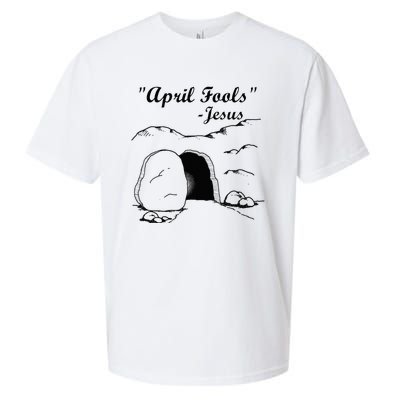 Easter April Fool's Day Jesus Funny Sueded Cloud Jersey T-Shirt