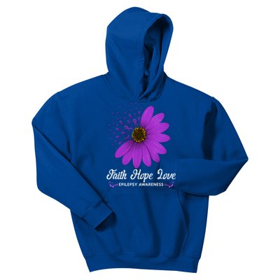 Epilepsy Awareness Faith Hope Love Purple Ribbon Pretty Tee Gift Kids Hoodie