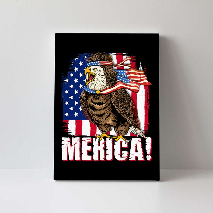 Eagle American Flag USA Flag Mullet Eagle 4th Of July Merica Canvas