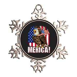 Eagle American Flag USA Flag Mullet Eagle 4th Of July Merica Metallic Star Ornament