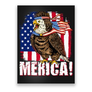 Eagle American Flag USA Flag Mullet Eagle 4th Of July Merica Poster