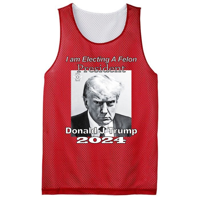 Electing A Felon President Donald J Trump Mesh Reversible Basketball Jersey Tank