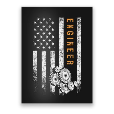 Engineer American Flag Design Engineering Poster