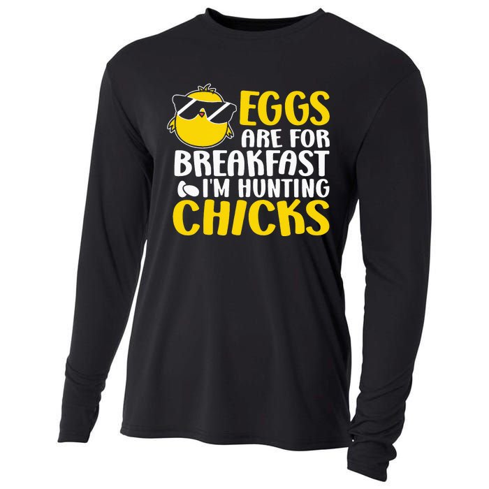 Eggs are for breakfast i´m hunting chicks, Easter Cooling Performance Long Sleeve Crew