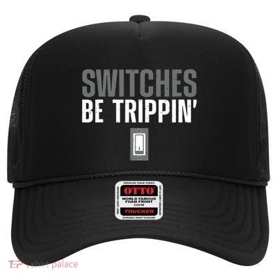 Electrician Art For Women Electrical Switch Electrician High Crown Mesh Back Trucker Hat
