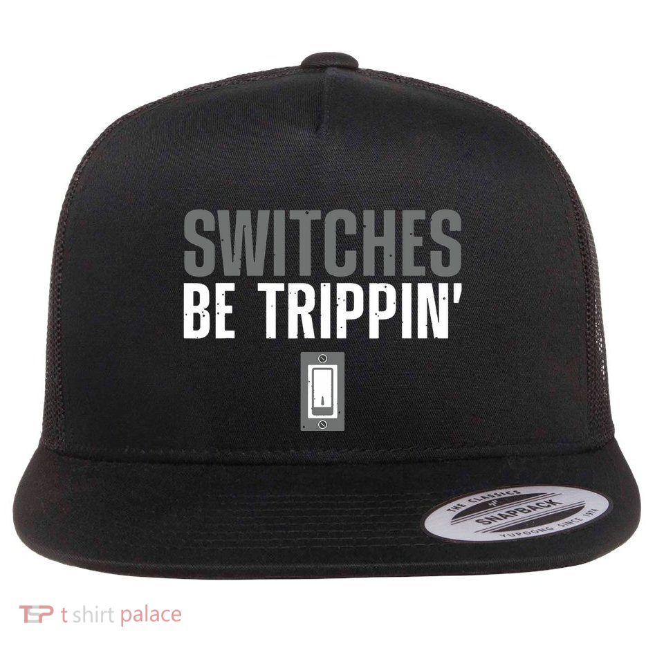 Electrician Art For Women Electrical Switch Electrician Flat Bill Trucker Hat