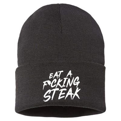 Eat A Fucking Steak Sustainable Knit Beanie