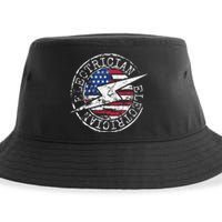 Electrician American Flag Electrical Gift USA Stamp Style Sustainable Bucket Hat