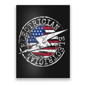 Electrician American Flag Electrical Gift USA Stamp Style Poster