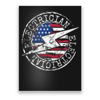 Electrician American Flag Electrical Gift USA Stamp Style Poster